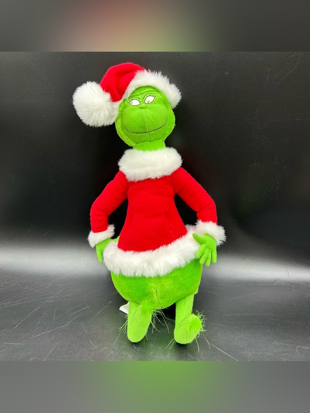 Vintage 1998 Hallmark Dr Seuss Grinch Santa Plush 17 Inch Christmas Pockets